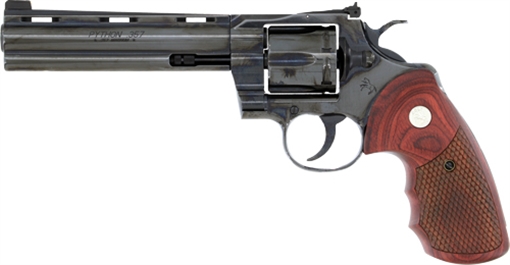 Picture of Colt's Manufacturing Python, Revolver, Double Action/Single Action, 357 Magnum, 6" Barrel, Steel, Blue Finish, Upgraded TALO Snake Scale Walnut Grips, Brass Bead Front Sight, 6 Rounds PYTHON-BP6WTS PYTHON-B6WBBTLS
