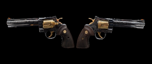 Picture of COLT PYTHON LETS RODEO POLISHED BLUED ENGRAVED/24KT GOLD REVOLVER 357 MAG 6" 6 RD 756542286074 -