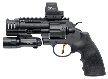 Picture of COLT PYTHON SIDEWINDER 357MAG REV 3" BLACK, HOGUE GRIP, VRTX VENOM, 24KT GOLD TRIGGER, SF X300, COMP PYTHNSW3