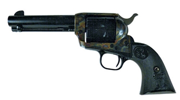 Picture of Colt Mfg Single Action Army Peacemaker 45 Colt (LC) 6 Shot 4.75" Blued Barrel & Cylinder, Color Case Hardened Frame, Black Polymer Grip P1840