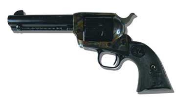 Picture of Colt Mfg Single Action Army Peacemaker 45 Colt (LC) 6 Shot 5.50" Blued Barrel & Cylinder, Color Case Hardened Frame, Black Polymer Grip P1850