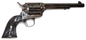 Picture of Colt Mfg Single Action Army Peacemaker 357 Mag 6 Shot 7.50" Blued Barrel & Cylinder, Color Case Hardened Frame, Black Polymer Grip P1670