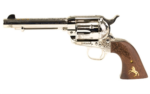 Picture of Colt's Manufacturing Single Action Army Nimschke Engraver's Edition, TALO Exclusive, Revolver, 45LC, 5.5" Barrel, Stainless Steel Polished Finish, Engraved with Select Gold Inlay, Custom Fitted Wood Grips, Fixed Sights, 6 Rounds P1850-LDN P1850Z