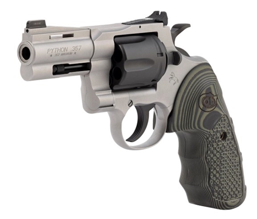 Picture of COLT TWO-TONE PYTHON 357 MAG 3IN BARREL FLUTED 6RD MATTE BLUED CYLINDER MATTE STAINLESS FRAME PYTHON-TTM3NS
