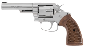 Picture of Colt's Manufacturing Colt Viper, Revolver, 357 Magnum, 4.25" Barrel, Stainless Steel Finish, Traditional Walnut Grips, Black Ramp Front Sights, U-Notch Rear Sights, 6 Rounds VIPER-SP4WRR