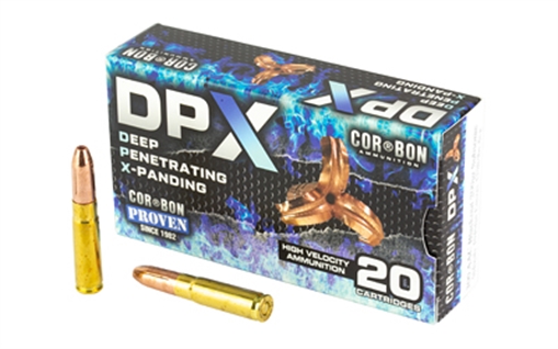 Picture of Corbon Ammo Deep Penetrating X bullet, Subsonic, 300 Blackout, 200 Grain, Expanding Solid Copper Hollow Point, Box of 20 Rounds DPX300AAC200