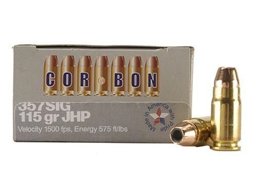 Picture of Corbon Ammo Self Defense, 357SIG, 115 Grain, Jacketed Hollow Point, 20 Round Box 357SIG115 SD357SIG115/20