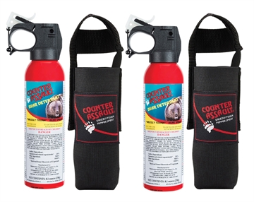 Picture of Counter Assault Bear Spray Capsaicin Range 32 ft-7 Seconds 8.10 oz Includes 2 Holsters 15067015