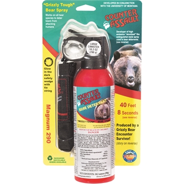 Picture of Counter Assault Bear Spray Capsaicin Range 32 ft-7 Seconds 10.20 oz Includes Holster 15067035