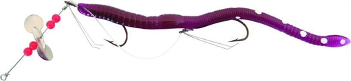 Picture of CREME LURES SCOUNDREL 6" PUR/WHT DOTS 1RIGGED/1SPARE 170-3-7