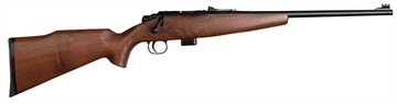 Picture of Crickett Model 722 Sporter Compact Youth 22 LR 7+1 16.25" Blued Barrel & Receiver, Fixed Front/Adjustable Rear Sights, Walnut Stock w/13.5" LOP, Rebounding Firing Pin Safety KSA20411