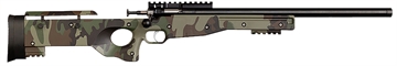 Picture of Crickett Precision Full Size 22 LR Single Shot 16.10" Blued Threaded Bull Barrel, Blued Crickettinny Rail Steel Receiver, M81 Woodland Camo Synthetic Adj LOP Stock KSA2150-M81