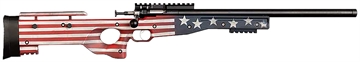 Picture of Crickett Precision Full Size 22 LR Single Shot 16.10" Blued Threaded Bull Barrel, Blued Crickettinny Rail Steel Receiver, Old Glory Synthetic Adj LOP Stock KSA2150-OG