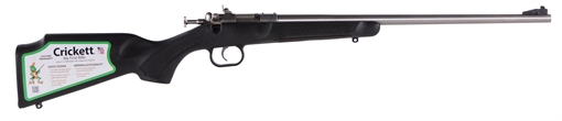 Picture of Crickett Youth 22 WMR 1rd 16.12" Blued Barrel & Receiver, Fixed Front/Adjustable Rear Peep Sights, Black Synthetic Stock w/11.5" LOP, Rebounding Firing Pin Safety KSA2295