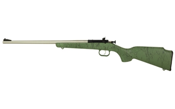 Picture of Keystone Sporting Arms Crickett, Bolt Action Rifle, Compact, 22 LR, 16.1" Barrel, Stainless Steel, Green Stock, Single Shot KSA2442