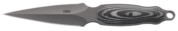 Picture of CRKT Shrill 4.77" Fixed Plain Dual-Edge Gray TiN 8Cr13MoV SS Blade/ Black/Gray SS w/Resin Fiber Overlay Handle Includes Sheath 2075