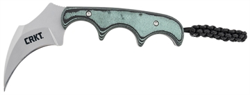 Picture of CRKT Keramin 2.31" Fixed Plain Bead Blasted 5Cr15MoV SS Blade/ Green Contoured Resin Infused Fiber Handle Includes Lanyard/Sheath 2389