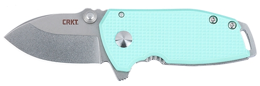 Picture of CRKT SQUID Compact 1.75" Folding Drop Point Plain Stonewashed D2 Steel Blade, Blue G10/SS Handle 2485B