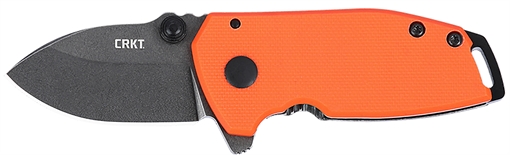 Picture of CRKT SQUID Compact 1.75" Folding Drop Point Plain Stonewashed D2 Steel Blade, Blaze Orange G10/SS Handle 2486