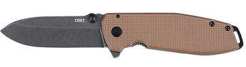 Picture of CRKT SQUID XM 2.95" Folding Drop Point Plain Stonewashed D2 Steel Blade, Brown Textured G10/SS Handle 2495B
