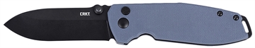 Picture of Columbia River Knife & Tool Squid XM Button Lock, Folding Knife, 2.95" Drop Point Blade, D2 Blade Steel, 7.03" Overall Length, Oxide Finish, Black, Gray G10 Handle, Button Lock 2495G 794023249583