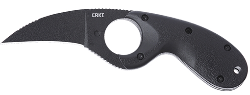 Picture of Columbia River Knife & Tool Bear Claw, Fixed Blade Knife, Powder Coat Finish, Black, Black Glass-Reinforced Nylon Handle, Plain Edge, 2.38" Blade Length, AUS 8 Steel, Includes Thermoplastic Sheath 2516K