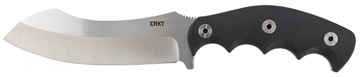 Picture of CRKT Catchall 5.51" Fixed Sheepsfoot Plain Brushed Satin 8Cr13MoV SS Blade/Black GRN w/Rubber Overlay Handle Includes Sheath 2866