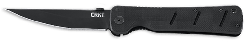 Picture of CRKT Otanashi noh Ken 4.52" Folding Clip Point Plain Black Matte Baked-On Anti Rust AUS-8A SS Blade/ Black Textured G10/SS Handle Includes Pocket Clip 2906