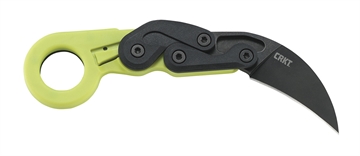 Picture of CRKT Provoke Zap 2.47" Folding Plain Black Stonewashed 4116 Stainless Steel Blade/Bright Green Grivory Handle Includes Pocket Clip 4041G