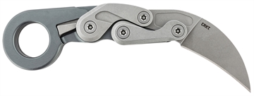 Picture of Columbia River Knife & Tool Provoke Compact, Folding Knife, Silver, Plain Edge, Karambit, 2.26" Blade, Stonewashed Finish, D2 Steel, Aluminum Handle 79402300 4045
