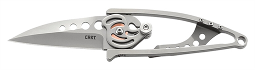 Picture of CRKT Snap Lock 2.55" Folding Drop Point Plain Bead Blasted 420J2 SS Blade/Stainless Steel Handle Features Money Clip Includes Pocket Clip 5102N