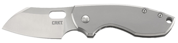 Picture of CRKT Pilar 2.40" Folding Plain Satin 8Cr13MoV SS Blade/Bead Blasted Stainless Steel Handle Includes Pocket Clip 5311