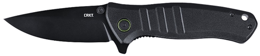 Picture of CRKT Dextro 3.18" Folding Drop Point Plain Black TiNi D2 Steel Blade/Black Aluminum Handle Includes Pocket Clip 6295