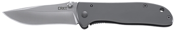 Picture of CRKT Drifter EDC 2.88" Folding Drop Point Plain Satin 8Cr14MoV SS Blade, Silver Stainless Steel Handle 6450S