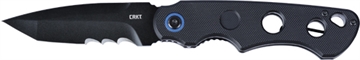 Picture of CRKT A.B.C. 3.39" Folding Tanto Veff Serrated Black Oxide 12C27 Sandvik Blade, Black Textured G10 Handle 2606
