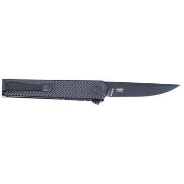 Picture of CRKT CEO Microflipper 2.36" Folding Drop Point Plain Black TiNi D2 Steel Blade, Black Textured Aluminum Handle 7081D2K