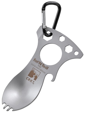 Picture of CRKT Eat N Tool - Bead Blast - Spoon Fork Bottle Opener Screwdriver/Pry Tip Metric Wrenches Carabiner 9100C
