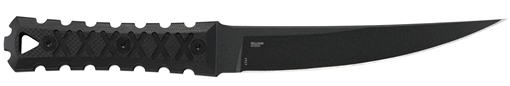 Picture of CRKT HZ6 6.50" Fixed Plain Black Matte Baked-On Anti Rust SK-5 Steel Blade/Black w/Carved X's G10 Handle Includes Sheath 2927