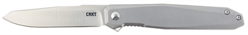 Picture of Columbia River Knife & Tool Facet Silver Folding Knife, Silver, Plain Edge, 3.37" Blade, D2 Steel, Frame Lock, Assisted Opening w/ IKBS, Stainless Steel Handle K230XXP