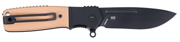 Picture of CRKT Homefront Compact 2.91" Folding Plain Black DLC S35VN SS Blade, Black/Tan G10 Handle K245BKP