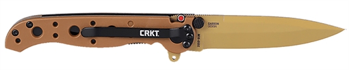 Picture of Columbia River Knife & Tool M16, Folding Knife, EDP Finish, Dessert Tan, Glass-Reinforced Nylon Handle, 3.13" Blade Length, D2 Steel, Plain Edge, Liner Lock M16-01DZ