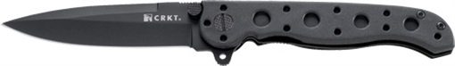 Picture of Columbia River Knife & Tool M16, 3" Folding Knife, Spear Point, Plain Edge, 8Cr15MoV/EDP, Black Zytel, Dual Thumb Stud/Flipper/Pocket Clip M16-01KZ M1601KZ