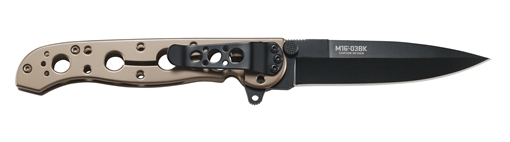 Picture of Columbia River Knife & Tool M16-03BK, 3.55" Folding Knife w/ Frame Lock, Plain Edge, 12C27 Sandvik Steel Blade, Oxide Finish, Stainless Steel Handle M16-03BK M1603BK