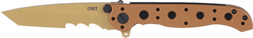 Picture of Columbia River Knife & Tool M16, Folding Knife, EDP Finish, Dessert Tan, Glass-Reinforced Nylon Handle, 3.13" Blade Length, D2 Steel, Combination Edge, Liner Lock M16-10DZ