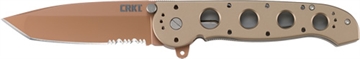 Picture of Columbia River Knife & Tool Folding Knife, 3.99" Tanto Blade, Combo Edge, Aluminum Handle (Desert Color), AUS 8/ Copper Titanium Nitride Finish, Locking Liner M16-14D
