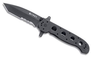 Picture of Columbia River Knife & Tool M16, Special Forces, 3.875" Folding Knife, Tanto Point, Combo Edge, 8Cr14MoV/Titanium Nitride, Black G10, Dual Thumb Stud/Flipper/Pocket Clip M16-14SFG M1614SFG