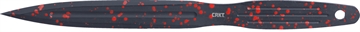 Picture of CRKT Onion Throwing Knives 6.25" Fixed Spear Point Plain Non-Sharp Black/Red Spatter 1050 High Carbon Includes Sheath 3 Blades K930RKP