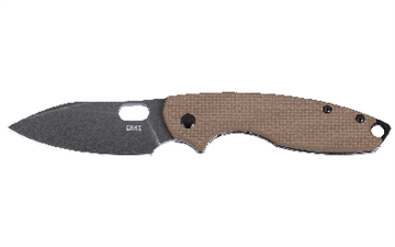 Picture of Columbia River Knife & Tool Pilar III, Folding Knife, Stonewashed Finish, Silver, Brown G-10 Handle, Plain Edge, 2.97" Blade Length, D2 Steel, Frame Lock 5317B