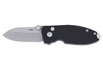 Picture of Columbia River Knife & Tool Squid Button Lock, Folding Knife, 2.27" Drop Point Blade, D2 Blade Steel, 5.7" Overall Length, Stone Wash Finish, Silver, Black G10 Handle, Button Lock 2474