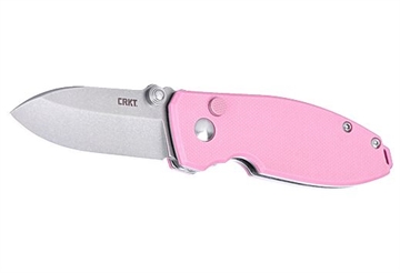 Picture of CRKT SQUID 2.2" FINE EDGE ROSE QUARTZ/SS BUTTON LOCK D2 2474P